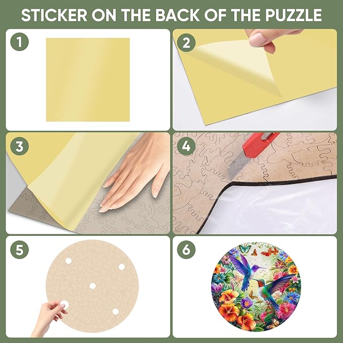 Ruikiyart Wooden Puzzles for Adults, 5MM 200 Pieces Hummingbird Wooden Jigsaw Puzzles, Birds Puzzle Unique Shaped for Adults and Kids on Thanksgiving, Christmas Family Puzzle Games (11.2'' x 11.2'')