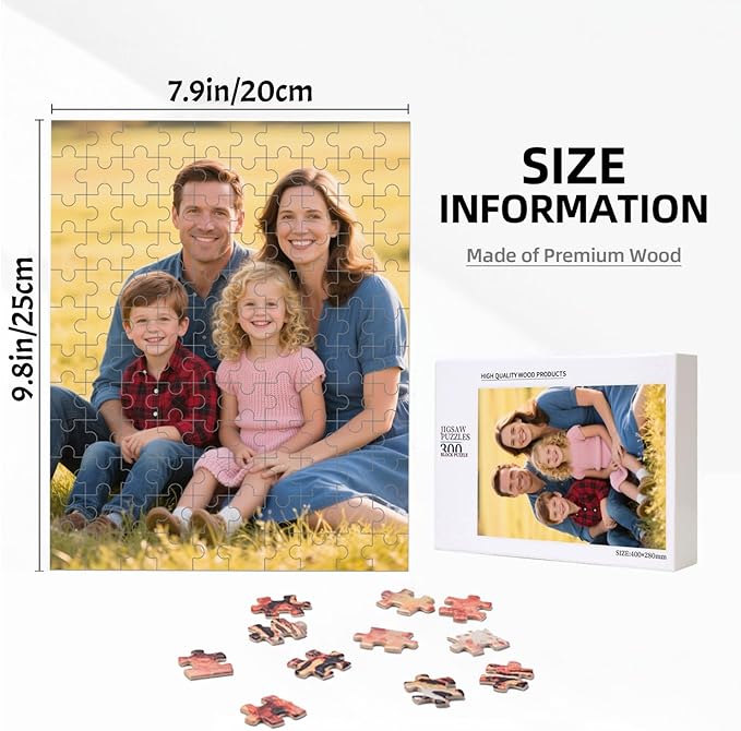 Custom Puzzle, Personalized Puzzle from Photos, Customized Puzzle 120/200/300/500/1000/1500 Pieces for Family, Christmas, Pet, Birthday, Wedding Gift