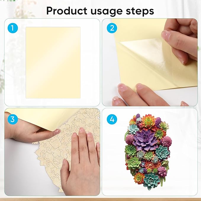 delobil Puzzles for Adults 1000 Pieces with Puzzle Saver - Succulent Wooden Puzzle Unique Liberty Adult Jigsaw Puzzles Brain Teaser Family Game Gift 28.1'' x17.3''