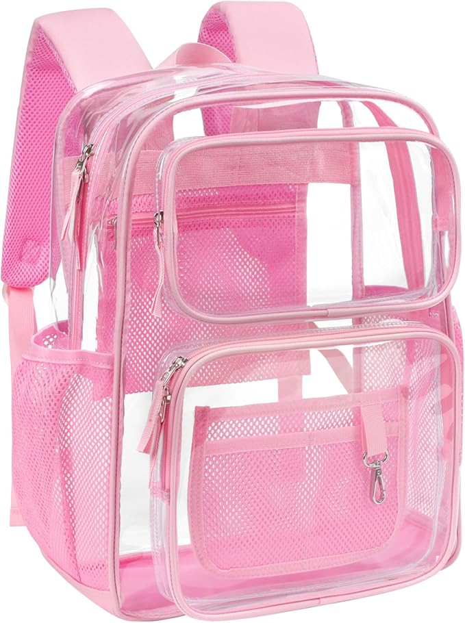 PACKISM Clear Backpack for School - 17 inch Large Heavy Duty Clear Bookbag, See Through PVC Backpacks (for age 12 above)