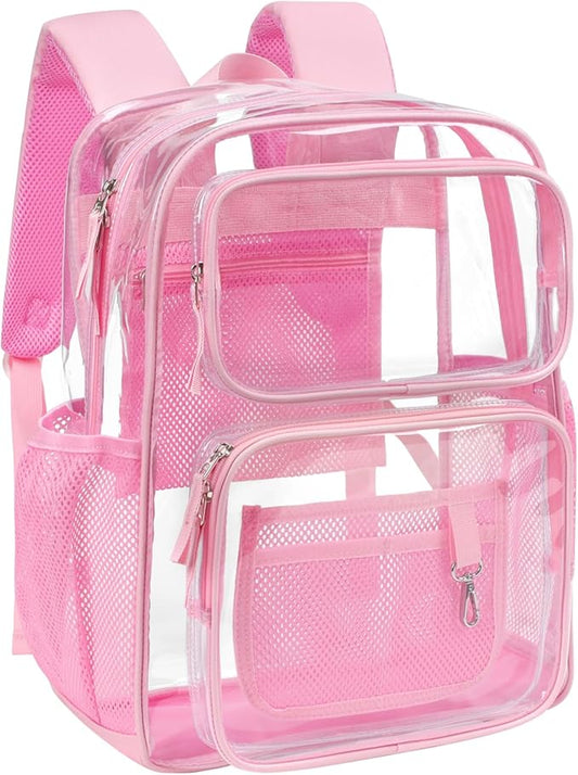 PACKISM Clear Backpack for School - 17 inch Large Heavy Duty Clear Bookbag, See Through PVC Backpacks (for age 12 above)