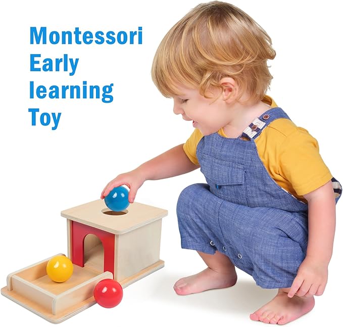 Adena Montessori Wooden Toy for 6-12 Month Baby 3 Balls,Sorting and Stacking Colorful Learning Education Toy for Toddler Kid 1-2 Year Old, Preschool Girl and Boy Gift(Full Size Typical)
