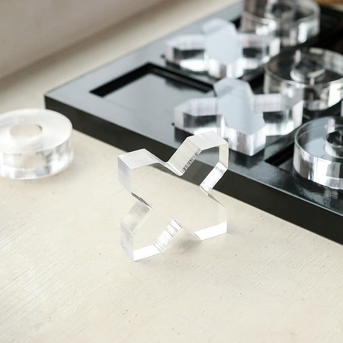 NIKKY HOME Acrylic Tic Tac Toe Wood Board Game Classic Coffee Table Decor Decorative Wooden Travel Game for Family, Black