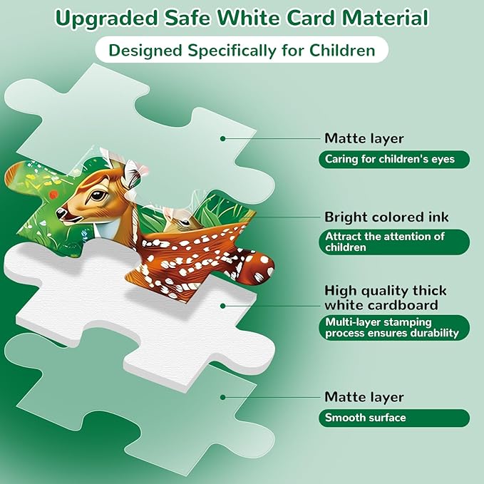 Puzzles for Kids Ages 4-8, 100 Piece Puzzles Kids Puzzles Ages 4-6 6-8 8-10 Deer Animal Jigsaw Puzzle Toys Educational Puzzle Floor Puzzles Birthday Gifts for Girls and Boys
