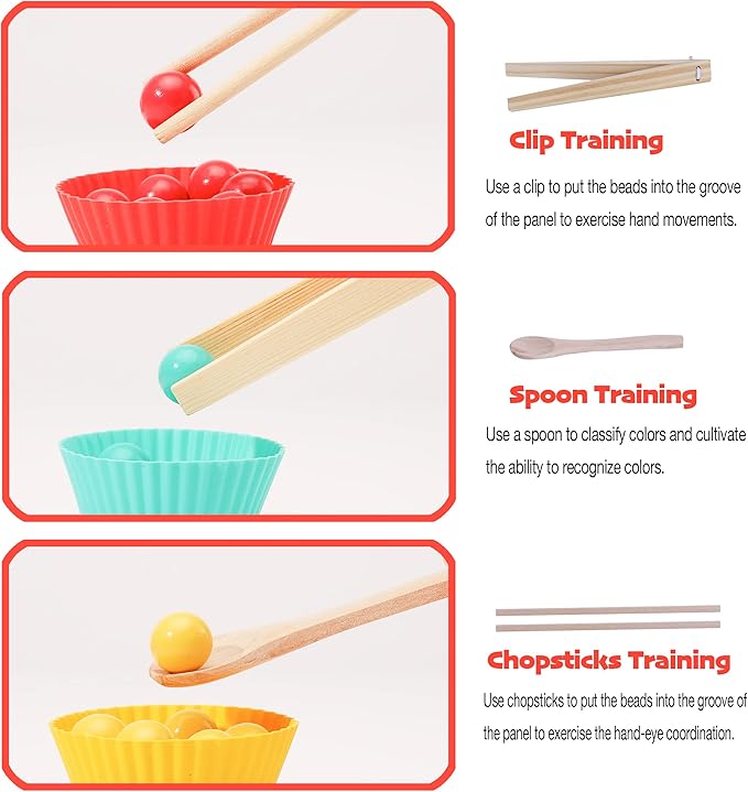 Toddler Montessori Sensory Educational Color Sorting Toys for Ages 3 Year Old Girl Boys Gifts Preschool Learning Activities Stacking Fine Motor Toys for Toddlers