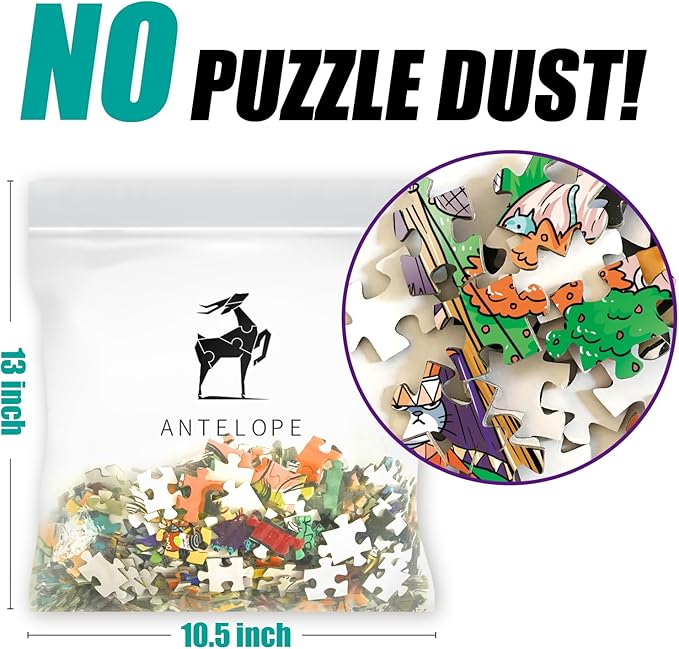 Antelope - 1000 Piece Puzzle for Adults, Cat Campsite Jigsaw Puzzles 1000 Pieces, High Resolution, Matte Finish, Smooth Edging, No Dust Creative Artistic Puzzle