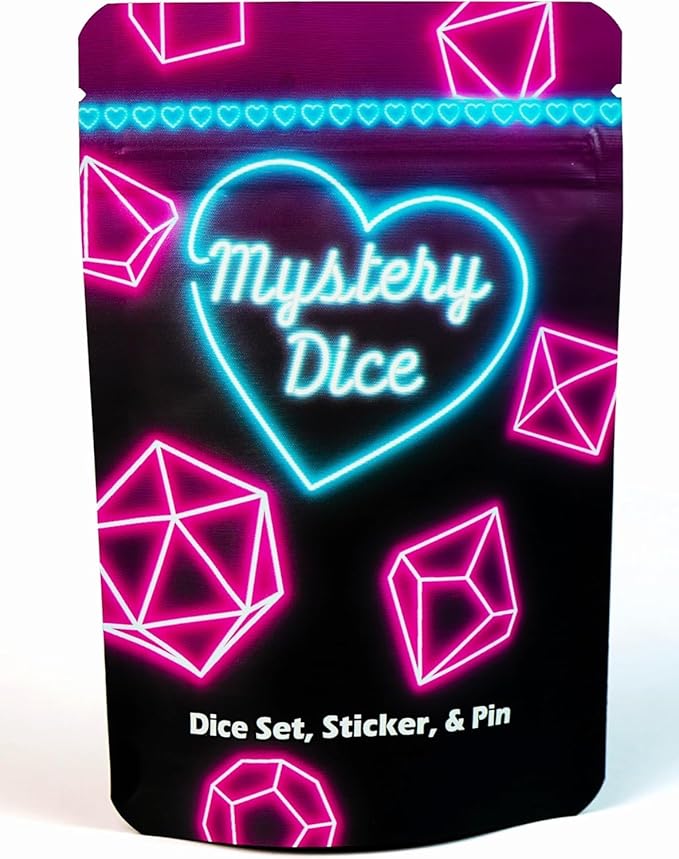 1985 Games Mystery Sweetheart Love Dice, Set of 7 Polyhedral Dice, Wide Range of Patterns, RPG Dice, Table Games (Sweetheart Pack of 6)