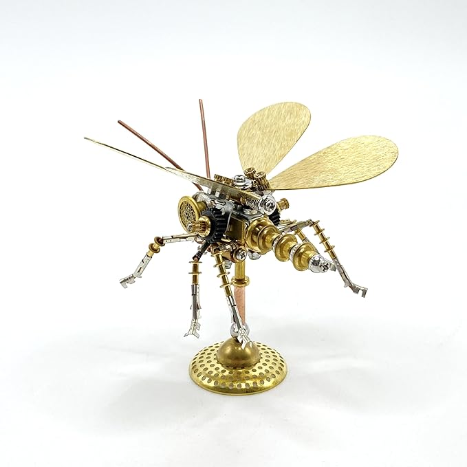 Steampunk Metal Insect Bug Mechanical Sculpture Insect Clockwork 3D Steampunk Metal Puzzle Model (Butterfly-HD5)