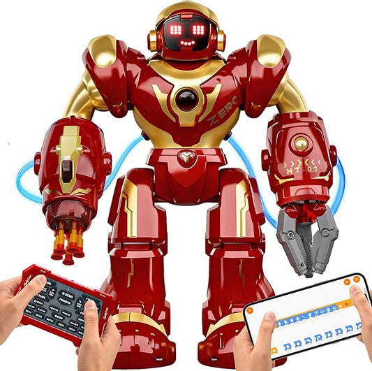 Holyton 5088 Smart Robots for Kids,Large STEM Programmable RC Robot, with Voice Control,APP Control,LED Eyes,Ideal Gift for 4 5 6 7 8 9 Years Old Boys and Girls
