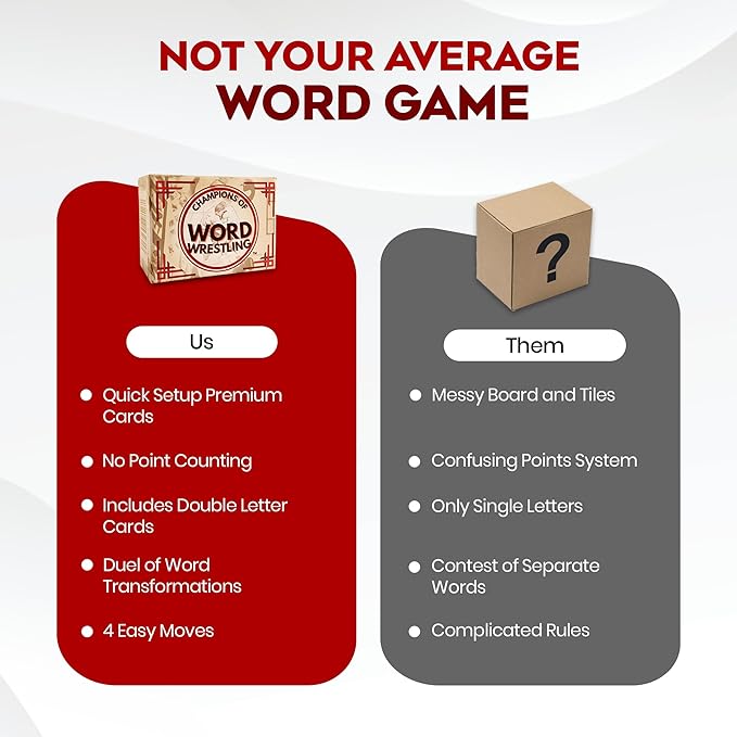 Card Game for Adults and Family Board Night, Premium Playing Cards, Spelling for Kids & Seniors, Travel & Party, 2-4 Players, Ages 8 & Above