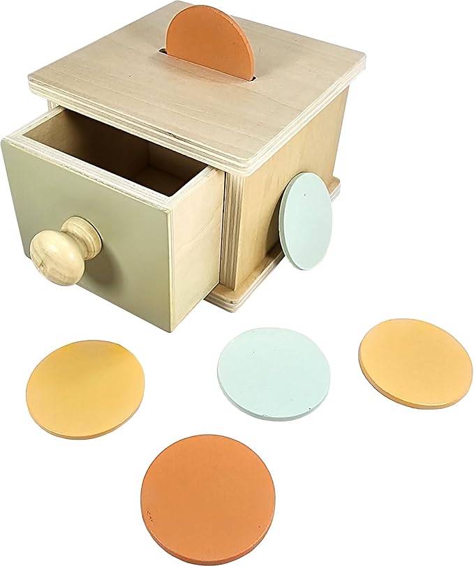 Adventure Awaits! Montessori Wooden Coin Bank Coordination Toy for Toddlers | Kids Shape Sorting Activity for Dexterity