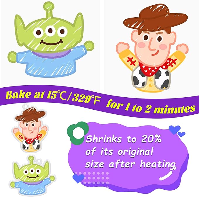 Natonhi 251Pcs Shrinky Dink Sheets,Shrink Paper Keychain Kit with 50pcs Shrinky Paper,100PCS Keychains and 100 Open Iron Ring for Kids Creative Craft Marking, Shrinky Dink Handprint Keychains