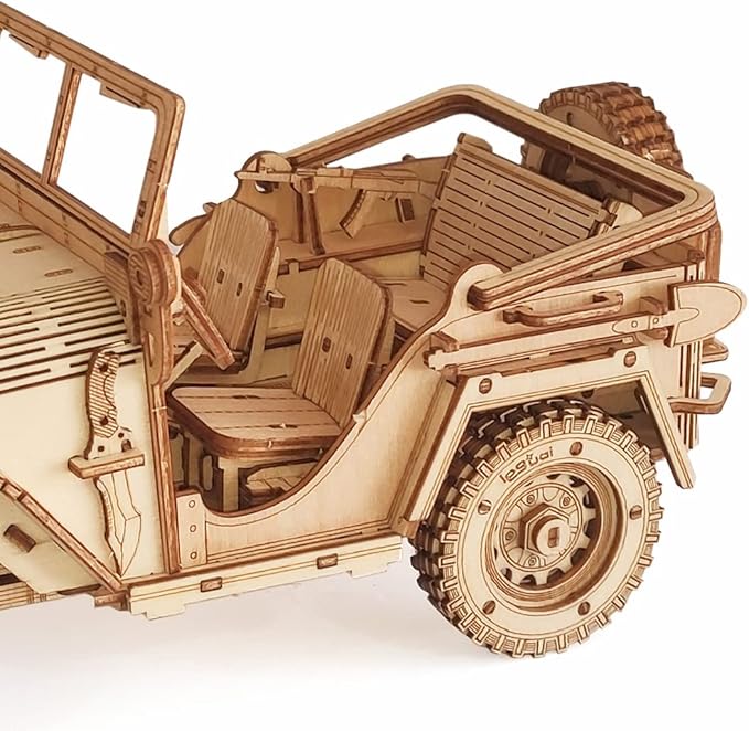 3D Wooden Puzzle - Wood Crafts Mechanical Off-Road Vehicle Building Model Kits - Wooden STEM DIY Brain Teaser Puzzle - Off-Road Vehicle Birthday Gifts for Adults and Teens Boys Girls