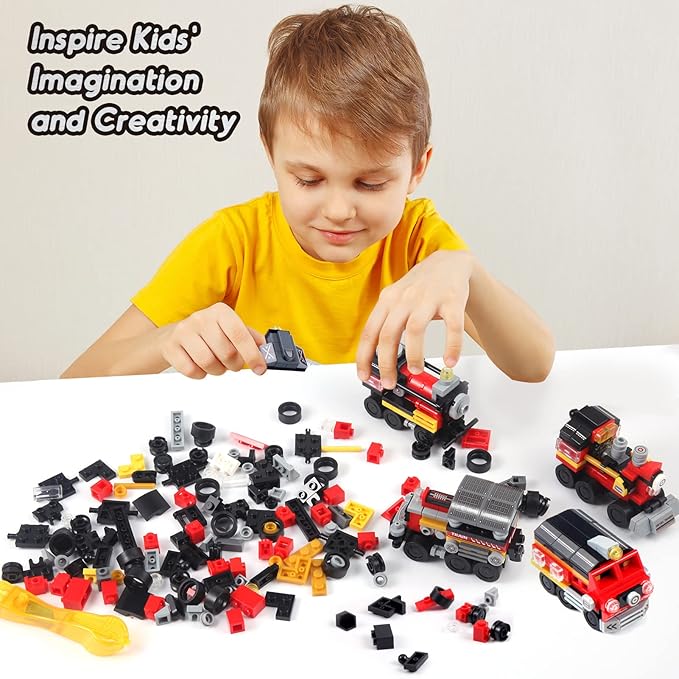 COBFDHA Train Sets Toys for Kids Age 8-12, 8-in-2 Building Blocks Kits for 12-16 Year Old Teen Boys Girls, STEM Engineering Robot Toy, Christmas Birthday Gifts for Kids Ages 6 7 9 10 11 14 (766 Pcs)