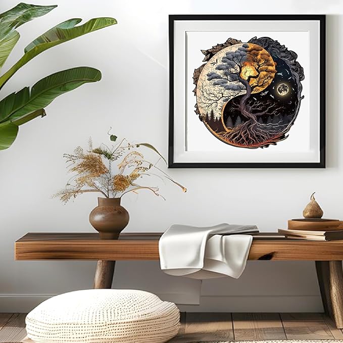 Wooden Puzzles for Adults, 200 Pieces Tree of Life Puzzle Uniquely Irregular Animal Shaped Wooden Jigsaw Puzzles, Creative Gift for Teenagers and Adults