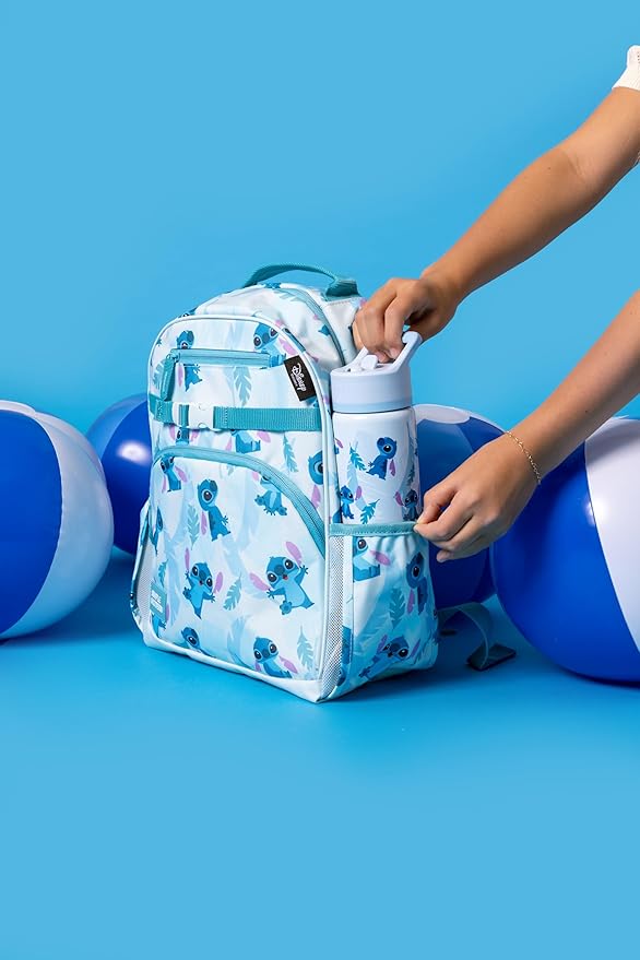 Simple Modern Large Disney Kids Backpack for School Girls and Boys | Elementary Backpack for Teen | Fletcher Collection | Kids - 16" tall | Tropical Stitch