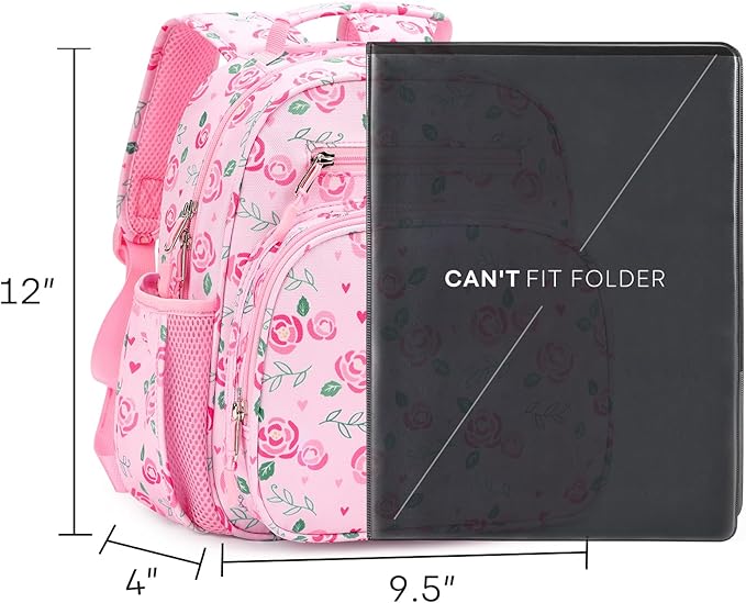 mibasies Toddler Backpack for Girls 2-4: Preschool Kindergarten Backpack - Cute Kids Backpacks for Girls - Summer Rose Pink