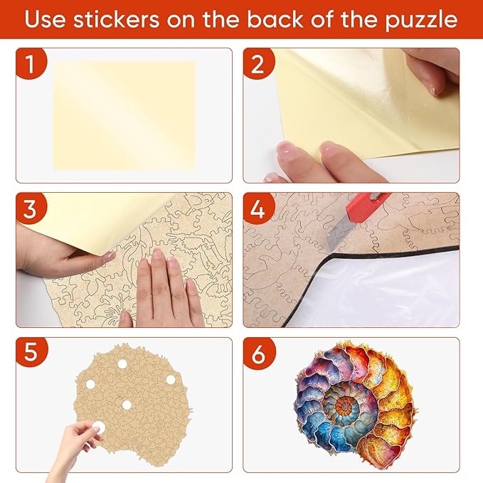 Ruikiyart Wooden Puzzles for Adults, 5MM 200 Pieces Seashell Jigsaw Puzzles Conch Unique Shape Puzzles Gift for Kids and Adults on Birthday,Thanksgiving,Christmas (10.8"x11.2")