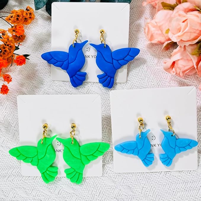 Hummingbird Polymer Clay Cutters – 4 Pcs Clay Cutters for Polymer Clay Jewelry, Bird Shape Clay Earring Cutters, DIY Clay Tools for Earrings and Crafts