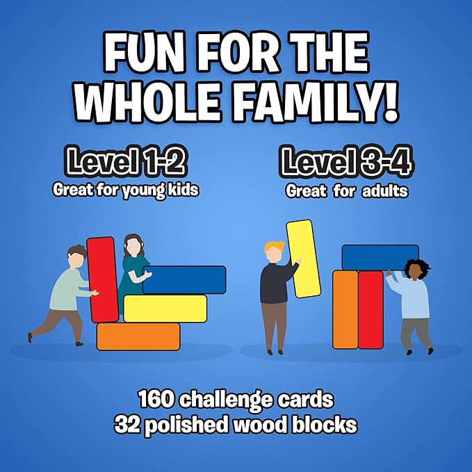 The Uzzle Stack Royale Board Game, Fast & Fun Family Board Game for Children & Adults, Color Block Puzzles Games for Ages 4+