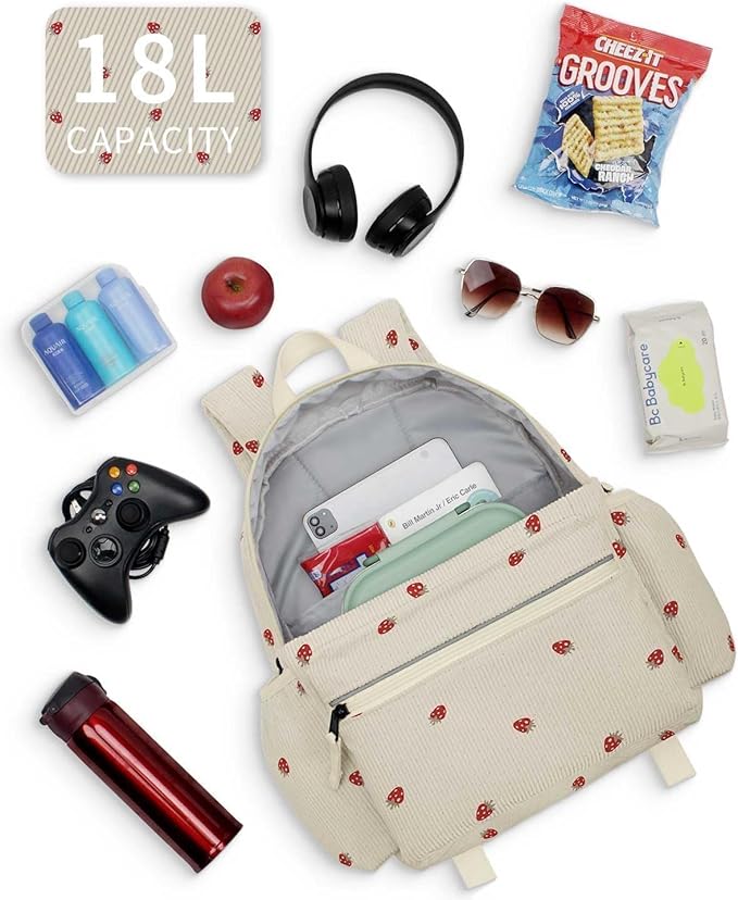 Corduroy Kids Backpack for Boys 6-10: Boys Girls Backpacks for Elementary Kindergarten 15” H Fit Folder