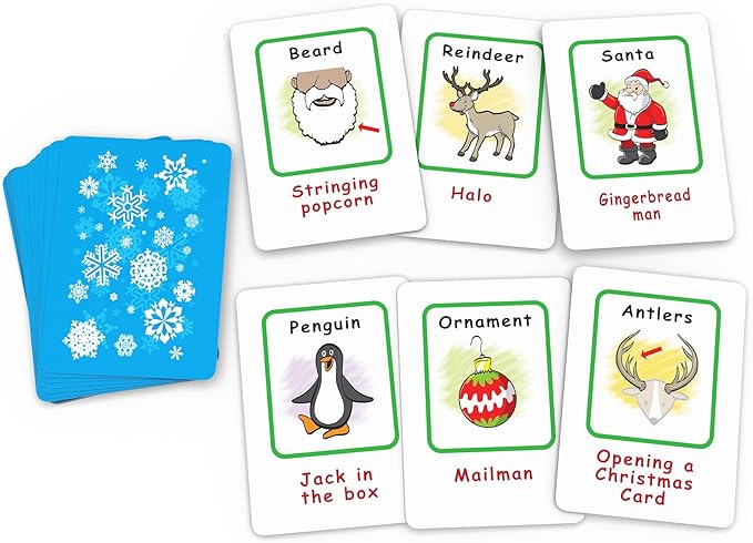 Arizona GameCo Santa Claus Charades, a Fun Christmas Game for Kids Ages 6+ – No Reading is Required to Play – Christmas Party, Family Board Game Night, Gift Idea, Stocking Stuffers