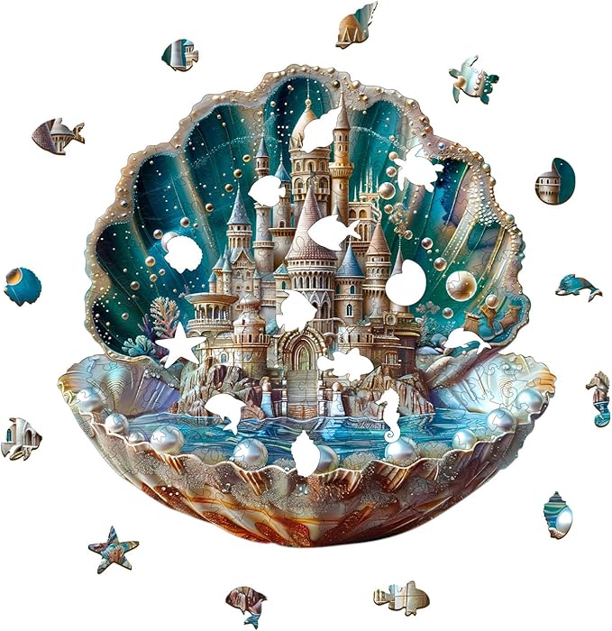 Wooden Puzzles for Adults - Pearlspire Citadel Wood Puzzles Adult - Unique Animal Shape Wooden Jigsaw Puzzles for Adults - Birthday Gifts for Puzzle Lovers, Family (13.4 * 13in)