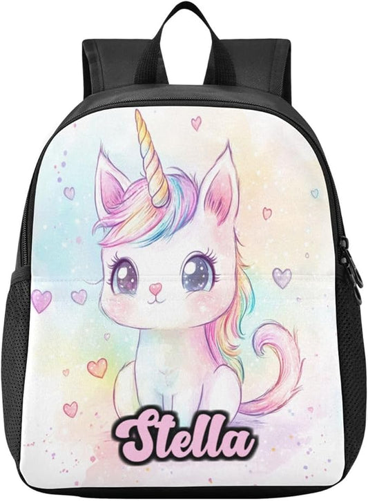 Cute Heart White Toddler Backpack for Boys Girls 3-6 Bookbag for Preschool Small Kindergarten Elementary Backpackss for Kids for Travel