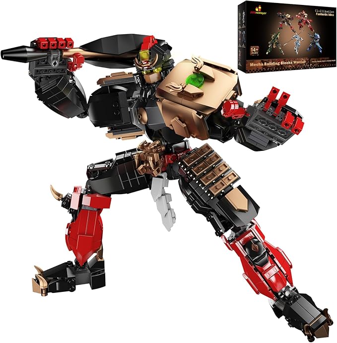 JMBricklayer Mech Sets Robot Building Blocks for Adults 70127, Mechs Swordsman Assassin Action Figure Model Kits to Build, Cool Mech Decor Hero Figure Display, Gifts for Boys Girls Adult(920 Pieces)