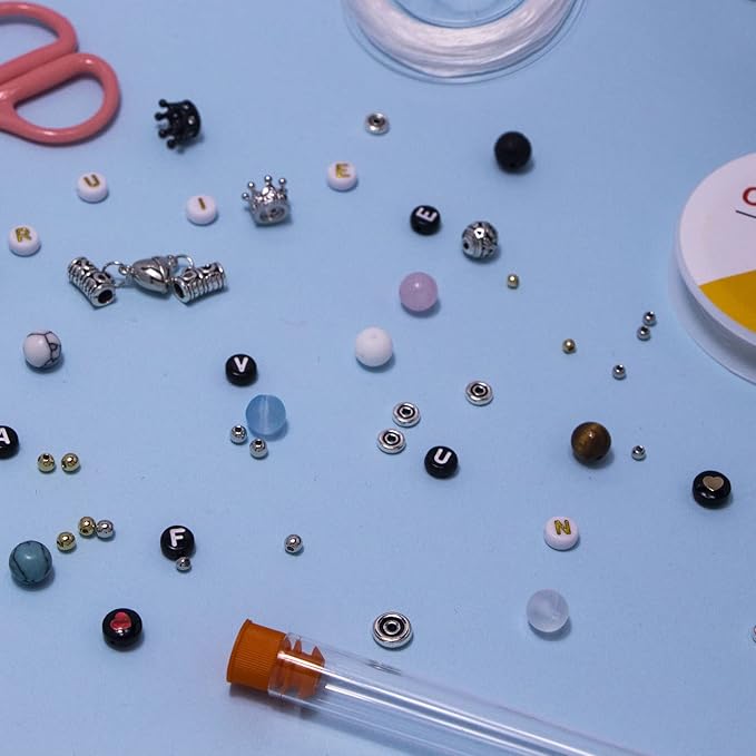 Mchruie 636pc Bracelet Making Kit, 8mm Beads for Bracelets Making - Natural Stone Gemstone Beads for Jewelry Making DIY Bracelet Kit for Adults Beginners