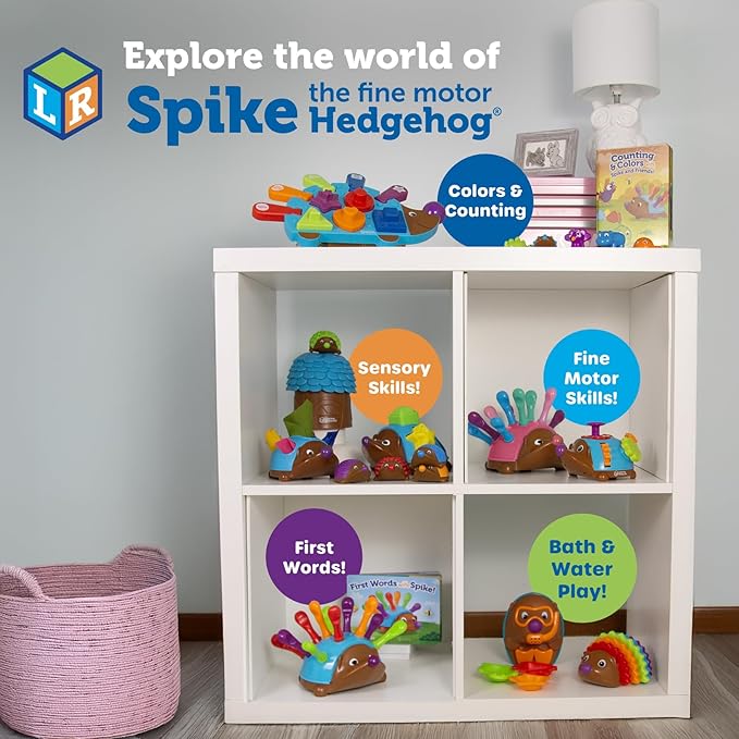 Learning Resources Spike the Fine Motor Hedgehog Rainbow Stackers - 6 Pieces, Ages 18+ months Stacking & Counting Toy for Toddlers, Montessori Toys
