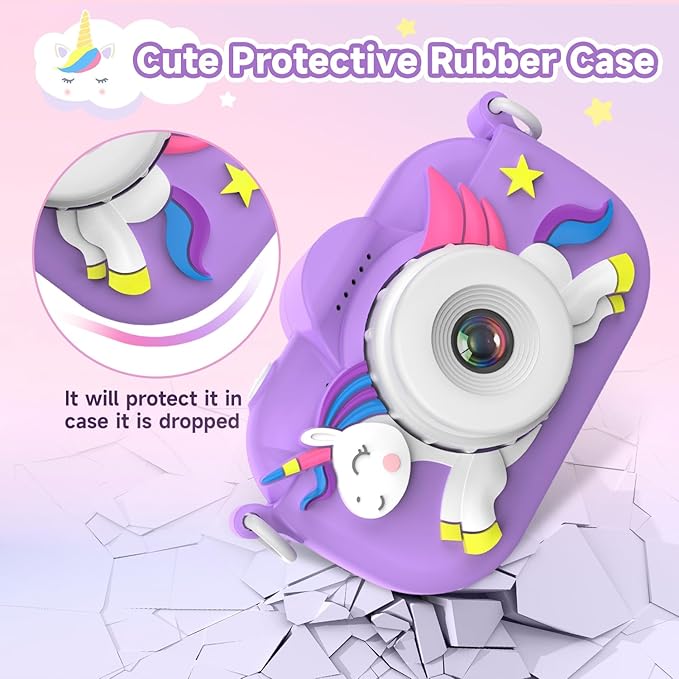 Kids Camera Digital Camera for Age 3-8, 1080P Toddler Video Camera for Kid with 32GB SD Card, Toddler Girls Toys Age 6-8, Christmas Birthday Gifts for Children Kid