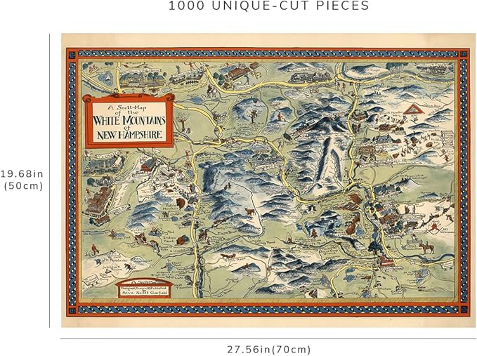 1000 Piece Adult Jigsaw Puzzle | 1960 | White Mountains | New Hampshire Puzzle