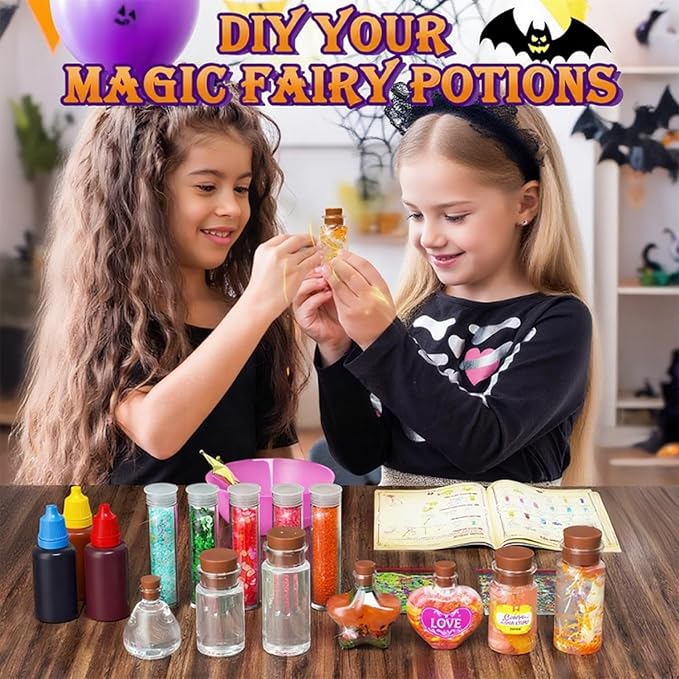Fairy Magic Potions Kit for Kids, Magic Mix Kit Wizard Witch's Bottles Mystery Potions Craft Toys, Arts and Crafts for Kid Ages 6 7 8 9 11 12+ Years