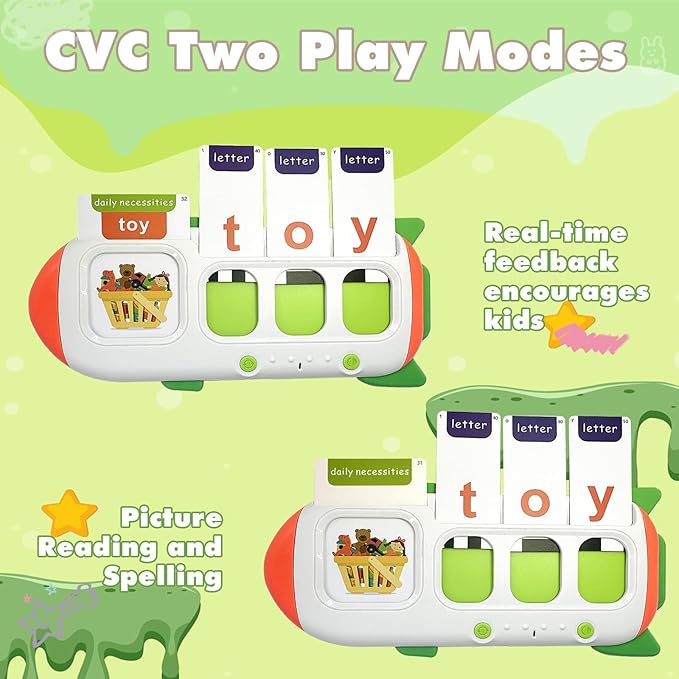 Talking Flash Cards for Toddlers : Montessori Toys Autism Toy,Alphabet CVC Word Speak and Spell,Preschool Learning 107 Sight Words ABC Therapy Toys for Toddlers & Preschoolers 2-8 Years Old