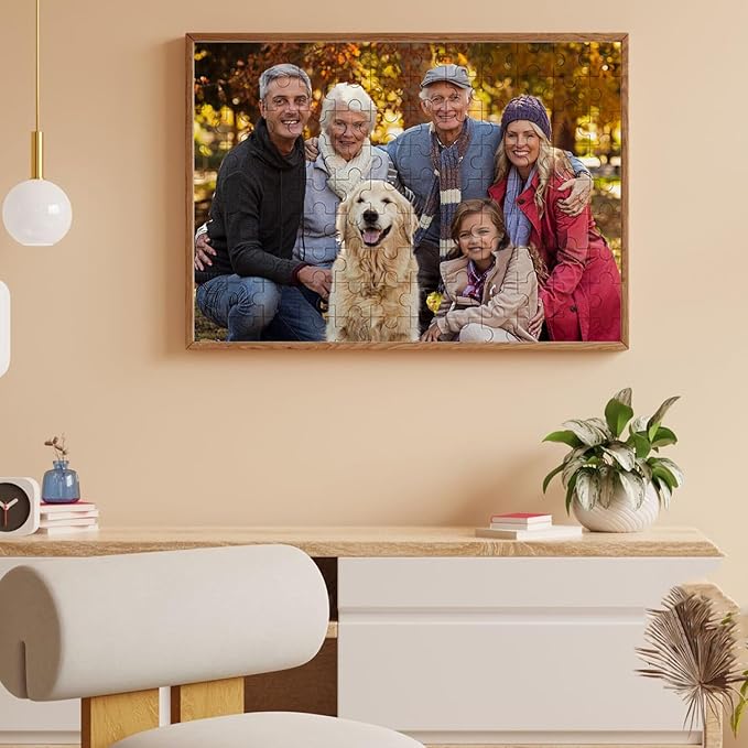 Custom Puzzle, Personalized Puzzle from Photos, Customized Puzzle 120/200/300/500/1000/1500 Pieces for Family, Christmas, Pet, Birthday, Wedding Gift