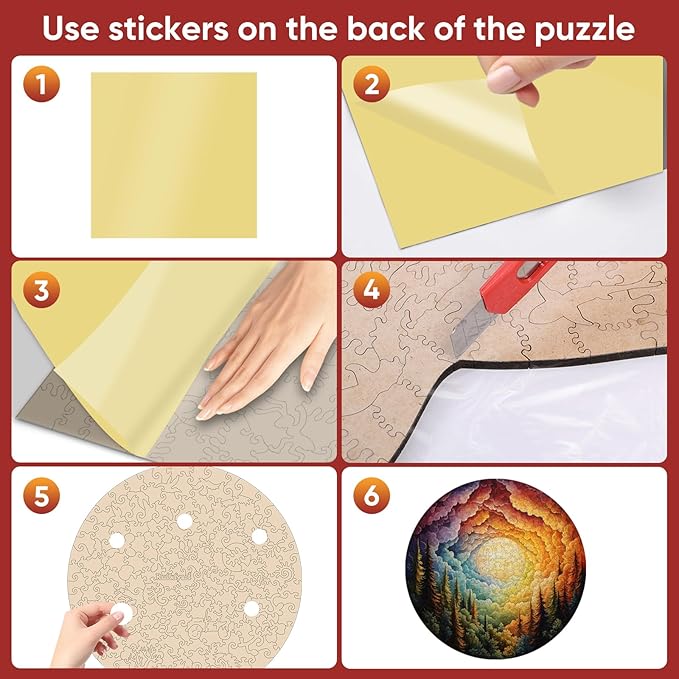 Ruikiyart Wooden Puzzles for Adults, 5MM 500 Pieces Forest Wooden Jigsaw Puzzles, Unique Shape Tree Puzzle for Kids and Adults on Birthday, Thanksgiving, Christmas (16.5”x16.5”)