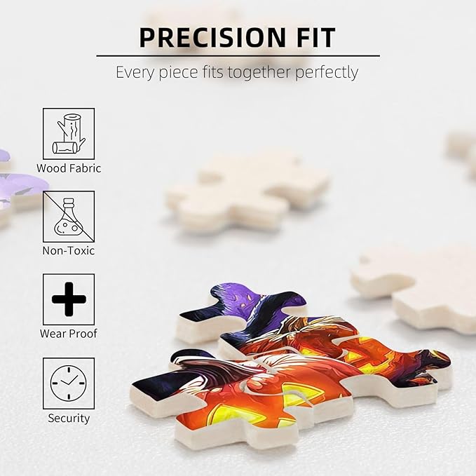 Halloween Cat Puzzles 1000 Pieces for Adults Cute Horror Black Cat Pumpkin Jigsaw Puzzle Halloween Party Gifts Puzzle Home Decor