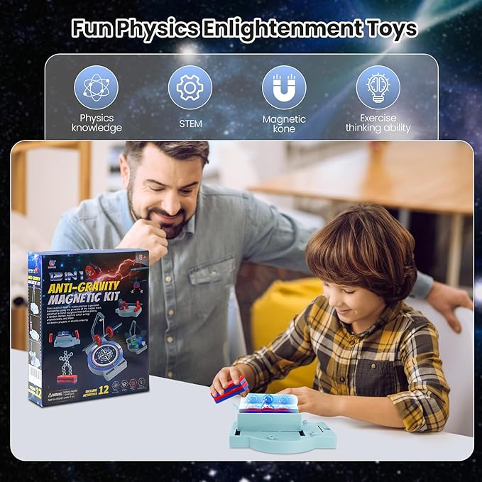12-in-1 Anti Gravity Magnetic Levitation Science Kit Toy for Adolescent,Educational Physics Magnet Toys Gift for Kids Boys Girls Ages 8+
