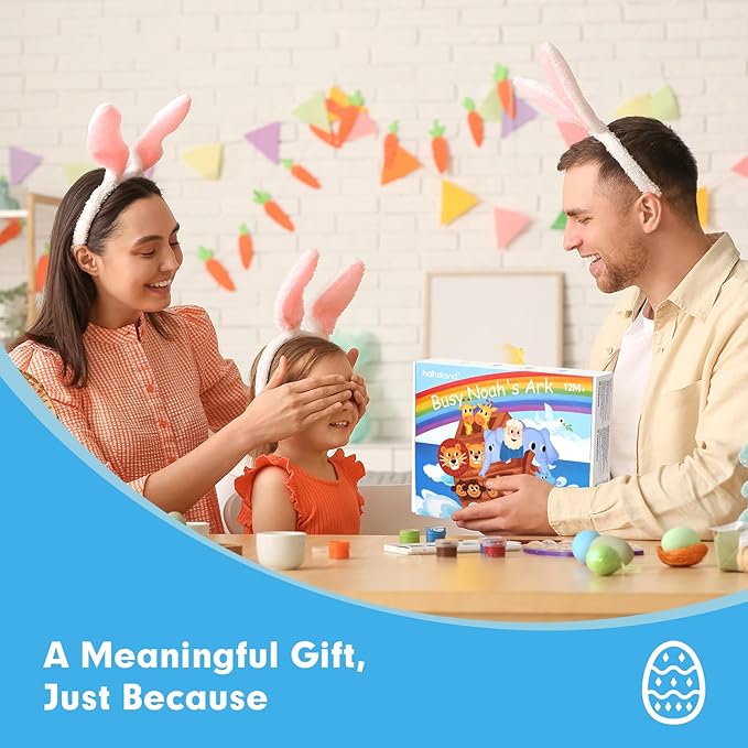 hahaland Noah's Ark Toy Busy Book for Toddlers 1-3 - Baptism Gifts for Boys Girls - Montessori Toys for 1 Year Old, Sensory Early Learning Educational One Year Old Boy Birthday Christmas Toddler Gifts