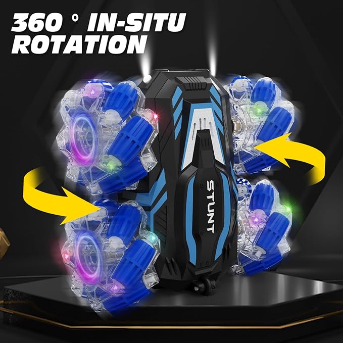 Toddler RC car，Gesture Sensing RC Stunt Car, Light and Music Remote Control Car, Double-Sided 360-degree Rotation Stunt Off-Road Vehicle, Birthday Gift for Boys and Girls Aged 3-12.