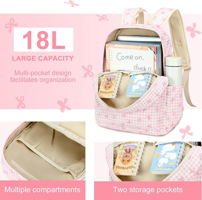 LEDAOU Kids School Backpack with Lunch Box for Girls Boys Toddler BookBag School Bag Preschool Kindergarten Back pack