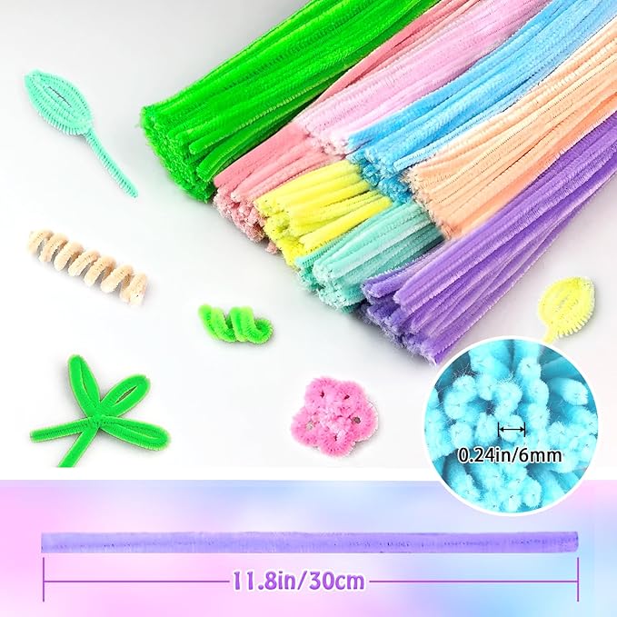 Pipe Cleaners Craft Kit 8 Assorted Colors Pipe Cleaners Bulk Flower Making Kit Chenille Stems DIY Arts and Crafts Supplies for Kids Adults Creative Bouquet Festival Home Decor Toys Gifts, Lily