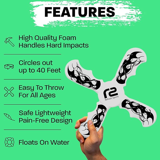 Boomerang for Kids - It Really Does Fly Back - Fun & Easy to Use Toy Gifts for Boys & Girls - Soft Foam Design Allows for Safe Play & Great Beginner Toy Gift Idea Kids Boy Birthday Gift Ideas Stuffers