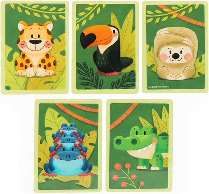 Educational Insights Jungle Rescue - Cute Preschool Board Games for Kids, Toddler Fine Motor Skills, Animal Matching Games for Toddlers 3-5, 2-Players, Boys and Girls Ages 3+