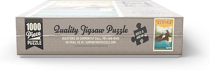 MyPuzzle Alaska: Eagle, Vintage Poster - Premium 1000 Piece Jigsaw Puzzle for Adults