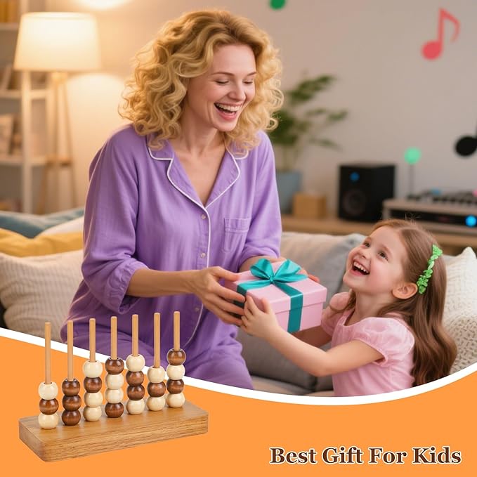 4 in a Row Game Wooden - 4 Connect in a Row Classic Strategy Game for Adults Kids,Four Connect Same Colour in a Row,Portable Travel Games Family Board Games with Storage Bag