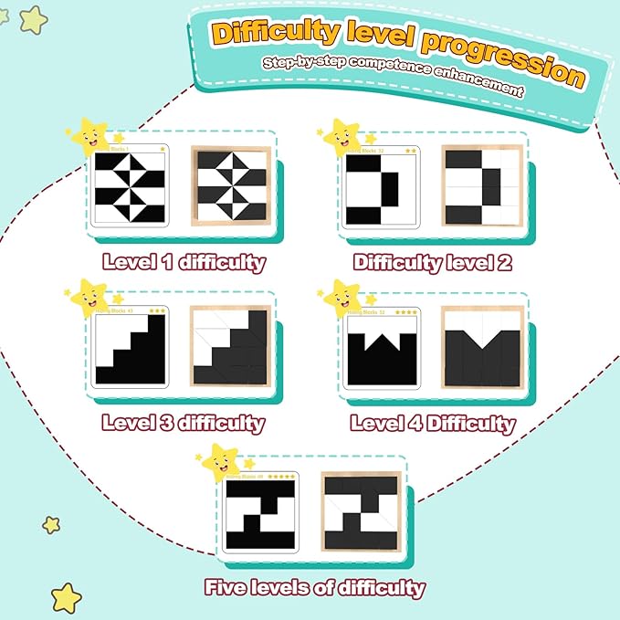 3D Hidden Block Puzzle with Tray - 120 Levels Brain Teaser Game for Kids, Logic Skill Training Toy Ages 3+