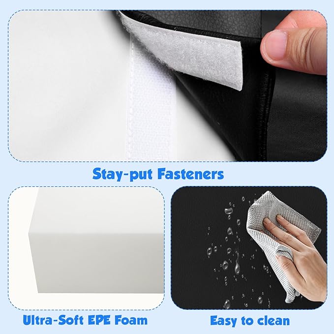 4-Piece Soft PU Leather Toddlers Climbing Toys, Baby Foam Climbing Blocks for Toddlers 3, Indoor Climb and Crawl Activity Play Set, Foam Play Gym Climbing Structures (Black and White)