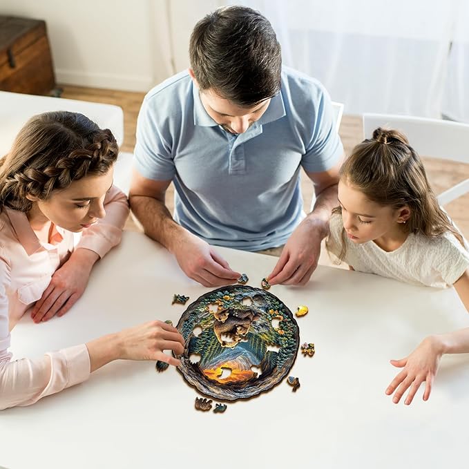 Wooden Puzzles for Adults, 3D Visual Effect Brown Bear Embrace Wooden Jigsaw Puzzle Kids, 396 PCS Unique Shape Wood Puzzle Adult,Puzzle for Adults,Birthday Gifts Family Games (XL-17 * 16.6 inch)